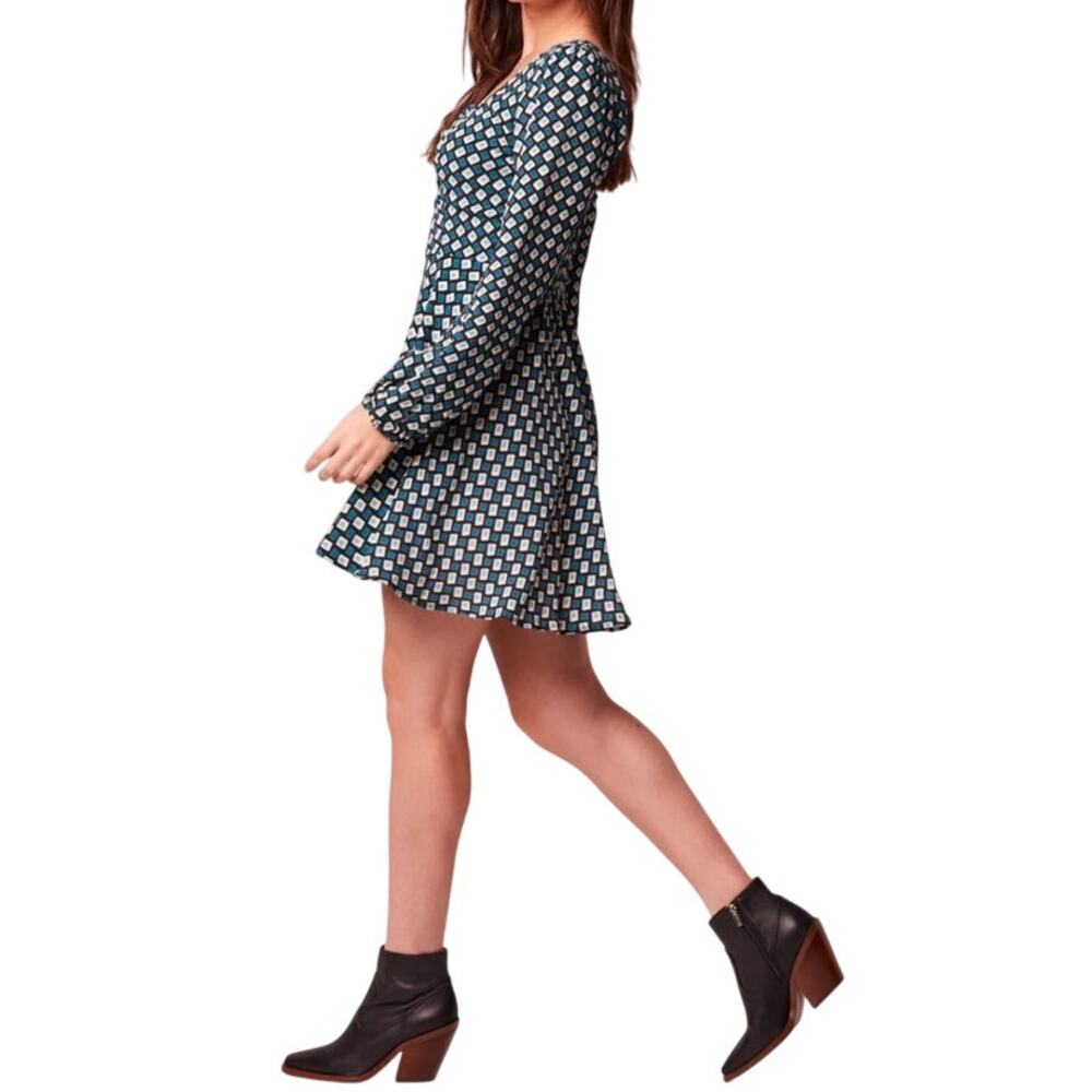 Band of the Free Genevieve Dress XS NWT – Teal Black Boho A-Line Smocked Back